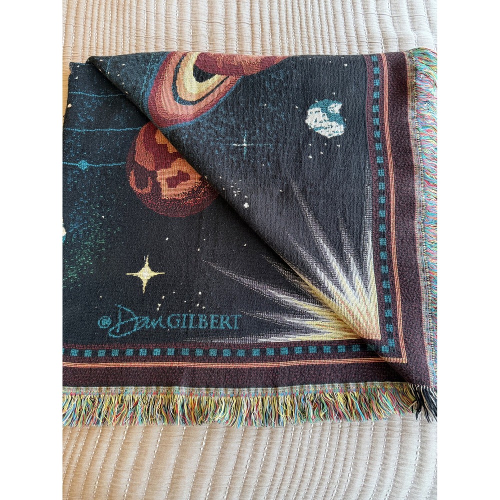 Dan Gilbert Woven Tapestry Blanket 70"x56" Solar System Space Celestial Art